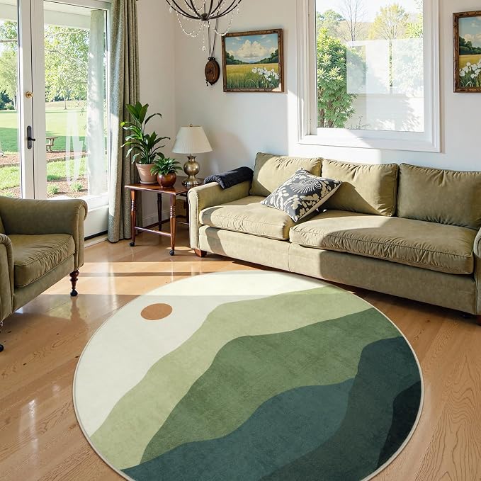 Sunrise Circle Area Rug 5ft, Large Round Rugs - Image 8