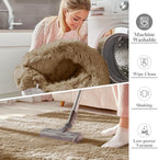OLANLY 3x5 Machine Washable Small Bedside Rug, Soft Fluffy Shaggy Rugs - Image 2