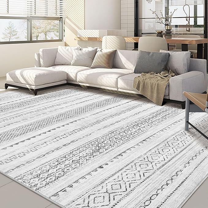 Nakagishi 10x14 Area Rugs Living Room: Washable Boho Large Neutral Modern Soft by NakagishiAreaRug