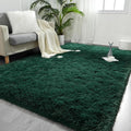 FlyDOIT Large Area Rugs for Living Room, 5x8 Feet Deep-Green Shaggy Rug Fluffy by FlyDOIT