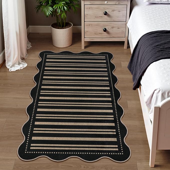 Striped Easy Jute Outdoor Patio Rug, 3x5 Washable Rugs - Image 8