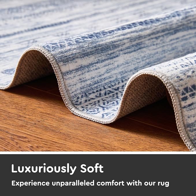 2x8 Runner Rug Machine Washable Non Slip Area Rug Distressed Neutral Moroccan - Image 5