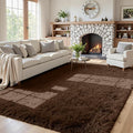 5x8 Area Rugs for Living Room: Soft Fluffy Shag Brown Rugs for Bedroom by CarpetAddColortoYourLife