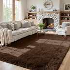 5x8 Area Rugs for Living Room: Soft Fluffy Shag Brown Rugs for Bedroom by CarpetAddColortoYourLife