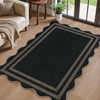 Modern Easy Jute 3x5 Outdoor Patio Rug, Farmhouse Neutral Non Slip Carpet by LORWER
