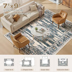 Washable 7x9 Area Rug for Living Room - Image 9