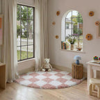 PureCozy Checkered Rug 6ft Radius Corner by PureCozy