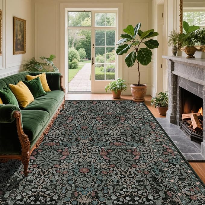 6x9 Washable Area Rugs for Living Room, Stain Resistant Vintage Rugs for Dining by Unknown