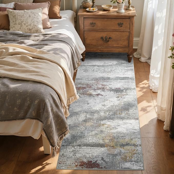 2x6 Ft Washable Runner Rug, Non-Slip Low Pile Hallway Kitchen Area Rug - Image 3