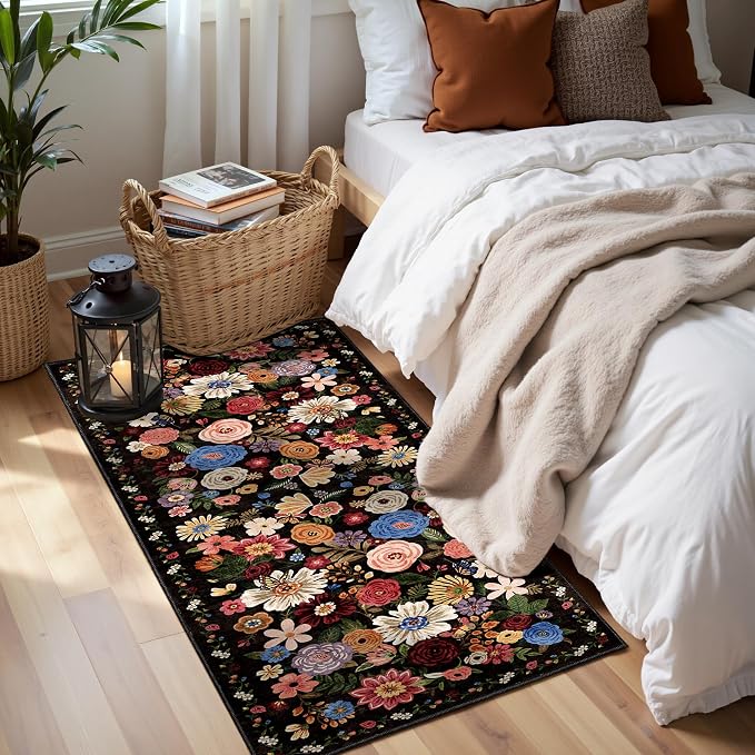 2x4 Entryway Runner Rugs Espresso, Non Slip Washable Rugs by WelcometoBabovid