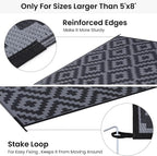 Smiry Waterproof Outdoor Rug 9x12 ft, Reversible Plastic Straw Patio Camping - Image 4