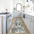 2'6''x8' Runner Rugs Washable Rug: Modern Abstract Hallway Runner Rug Indoor by GENTDRIZZ