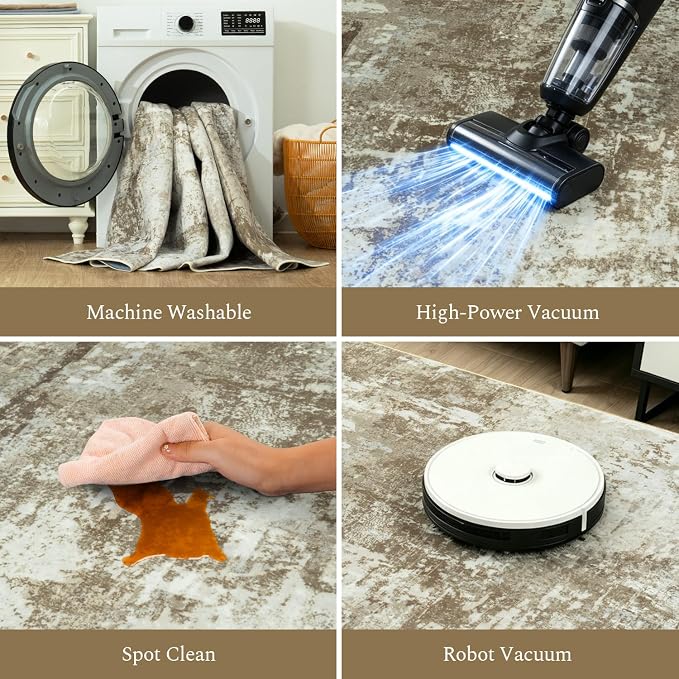 8x10 Area Rugs for Living Room, Washable Large Rug - Image 4