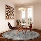 4x4 Round Living Room Rug: Washable Bedroom Rug Stain Resistant Boho Rug Non - Image 4
