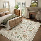 8x10 Area Rugs for Living Room: Washable Bedroom Rug Boho Stain Resistant Non - Image 2