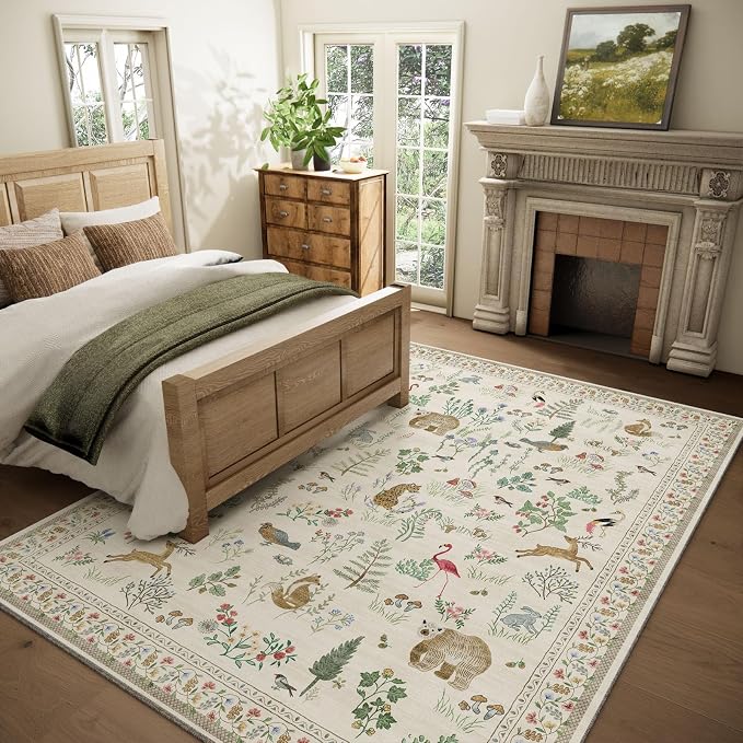 9x12 Area Rugs for Living Room: Washable Bedroom Rug Vintage Stain Resistant - Image 2