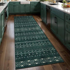 SERISSA 2x6 Kitchen Runner Rug, Washable Non-Slip Dark Green Boho Rug, Soft by SERISSAHomeDecorCollection