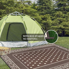 Pauwer Waterproof Outdoor Rug 10x14, Reversible Plastic Straw Patio Camping Rug - Image 6