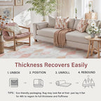 PureCozy Checkered Rug 5x7 Fluffy Shag Living Room Pink Area Rug Modern - Image 4