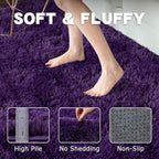 Round Purple Rug for Bedroom, 5 ft Circle Area Rugs for Living Room, Soft - Image 6