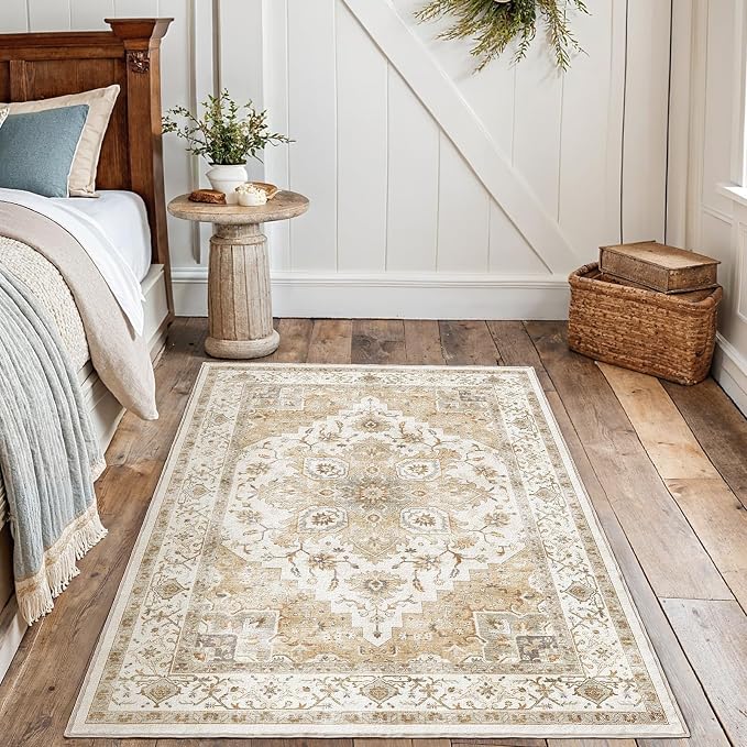 AMADA HOMEFURNISHING 4x6 Washable Area Rug, Low-Profile Entryway Rug - Image 8