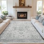 Rugxara 6x9 Washable Area Rug for Living Room, Neutral Vintage Large Boho Rugs by Rugxara