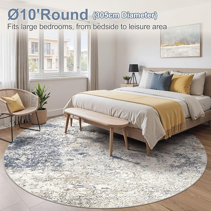 DMOYEST 10ft Round Area Rug Living Room Rugs - Image 3