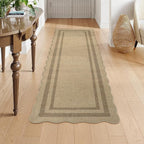 LIVEBOX Scalloped Washable 2x6 Kitchen Runner Rug, Easy Jute Geometric Tan Rugs - Image 8