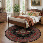 RELEANY Area Rugs Round 7ft Washable Non-Slip, Floral Vintage Distress - Image 2