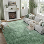 DCX Abstract Area Rug 5x7, Washable Green Modern Rug by DCXWashableRug