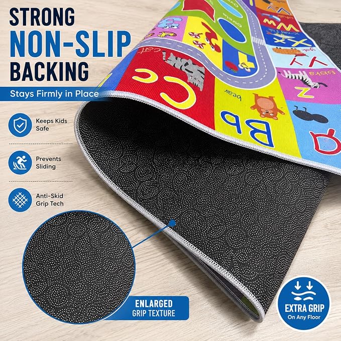 ABC Kids Rug, soft low-pile surface, non-slip backing, large size - Image 5