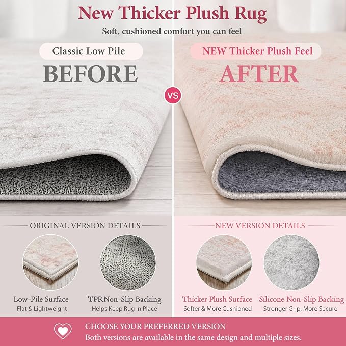 Latte&Fog Ultra Soft Thick Plush Bounce-Back, 5x7 Area Rugs - Image 3
