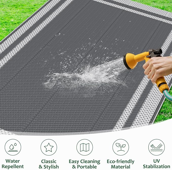 HappyTrends, Outdoor Rug, Patio Rug, Reversible Portable Plastic Straw Rug - Image 5
