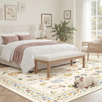 Soalmost Dog 5x7 Area Rugs for Living Room, Machine Washable Animal Floral - Image 3