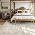 Rugxara 6x9 Washable Area Rug for Living Room, Vintage Neutral Large Boho Rugs - Image 4