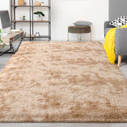 FlyDOIT Large Area Rugs for Living Room, 4x6 Feet Tie-Dyed Beige Shaggy Rug - Image 9