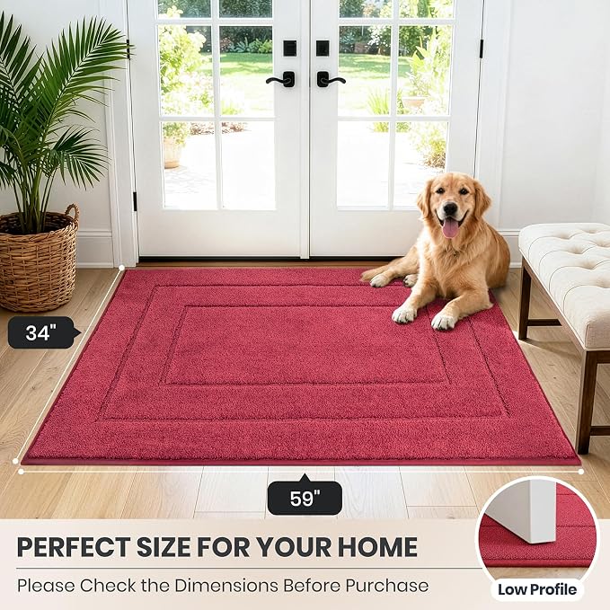PURRUGS Dirt Trapping Door Mat 34" x 59", Non-Slip/Skid Machine Washable - Image 8