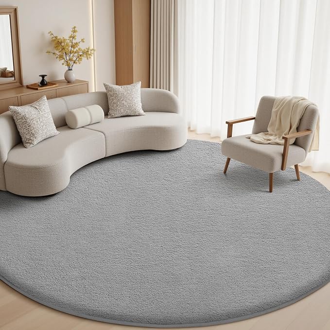Sour Lemon 4ft Round Rugs for Bedroom, Circle Area Rugs for Living Room by SourLemon