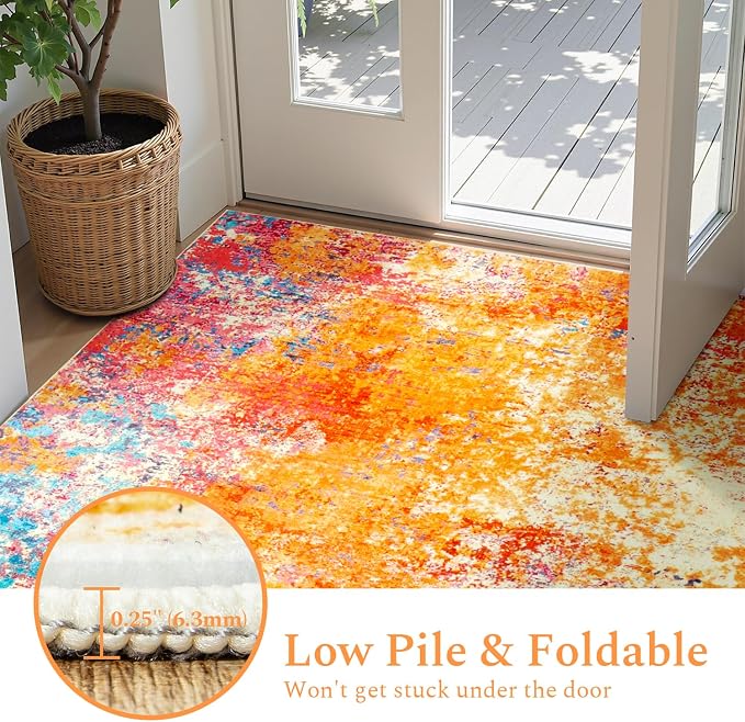 Rugflix 3x5 Entrance Rugs, Entry Rug Washable Non-Slip Stain-Resistant Low Pile - Image 6