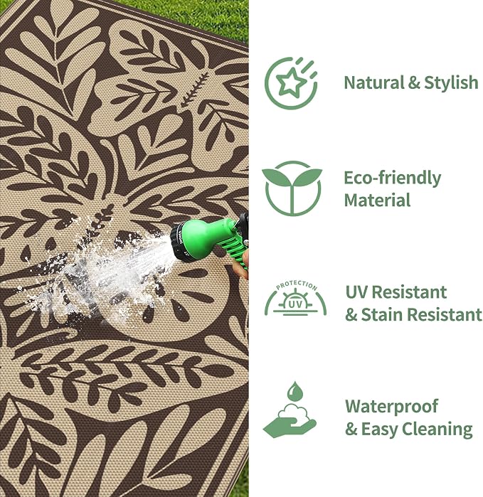 GENIMO Outdoor Rug 6' x 9' Waterproof - Image 6