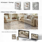 DCX Beige 8x10 Area Rugs, Machine Washable Non Slip Stain Resistant Soft - Image 6