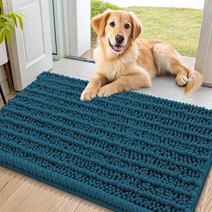 Smiry Dog Door Mat for Muddy Paws 36x24, Absorbent Dirt Trapper, Non-Slip by Smiry