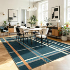 Terrug Plaid Area Rug for Living Room, Soft Low Pile Stain Resistance Abstract - Image 3
