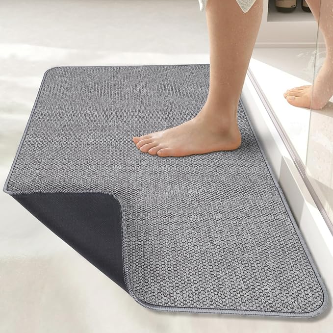 Bosap Bath Mat, Ultra Thin Bathroom Rugs, Rubber Bath Mats by BosapDirect