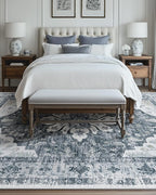 RELEANY Area Rugs 6'x9' Washable Non-Slip, Floral Vintage Distress Medallion - Image 3
