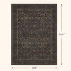 9x12 Botanical Big Rugs for Living Room, Machine Washable Soft Flower Area Rugs - Image 2