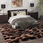 Shag Rugs for Living Room 5x7, Ultra Soft Tie-Dyed Brown Leopard Big Fuzzy Rugs - Image 4