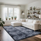 Fluffy Rug Shag Area Rug, Mottling Dark Grey 4x6 Area Rugs by Yongyangjuxi
