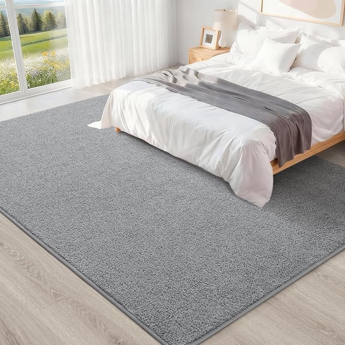 7x10 Feet Grey Area Rugs for Bedroom, Indoor Washable Memory Foam Rug for - Image 6