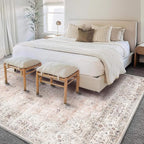CHAMPLANT Washable Area Rug 3'x5' Vintage Traditional Floor Cover Foldable Thin - Image 2